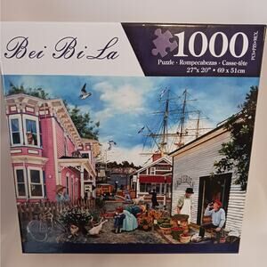Bei Bi La 1000 Piece Puzzle NEW 27" x 20" Nostalgic Seaport Town